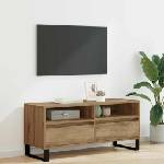 vidaXL ТВ шкаф 100 x 34, 5 x 44, 5 см Дъб Инженерна дървесина и желязо (881787)