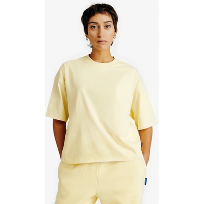 Decathlon Dámske oversize crop tričko bledožlté