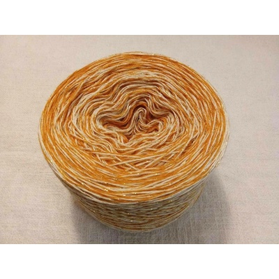Natur-curry-gold merino 3-nitka 1000m s lurexovou nitkou