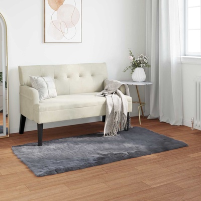 vidaXL Изкуствена овча килим TAFALLA Антрацит 60 x 110 cm Полиестер (42021587)