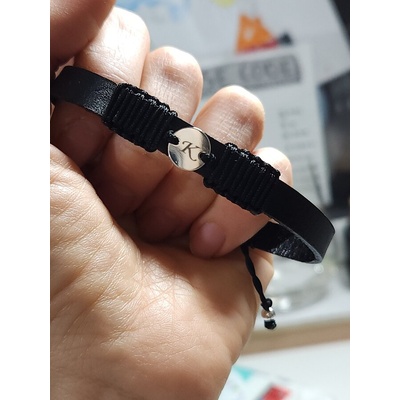 Кожена гривна с буква за мъж (МСГ 4)