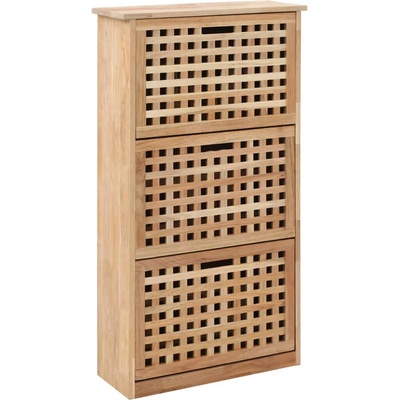 vidaXL Шкаф за съхранение на обувки, 55x20x104 cм, орехово дърво масив (247600)