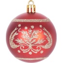 MagicHome Gule 9 ks červené s ornamentom na vianočný stromček 6 cm
