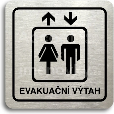 ACCEPT Piktogram evakuační výtah - stříbrná tabulka - černý tisk