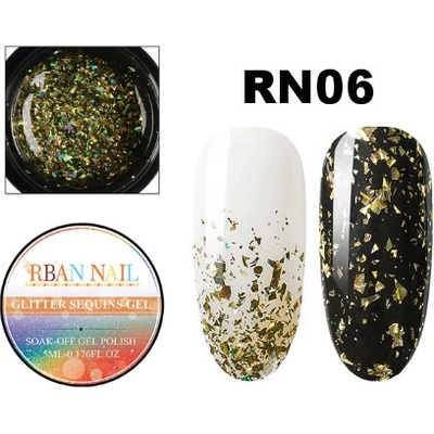 Rban Color UV Gel Nail čirý s barevnými střípky RN06 5 ml