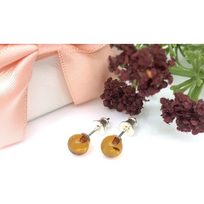 Jan Kos jewellery stříbrné náušnice s jantarem 12124268