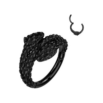 Šperky4U černý ocelový kruh helix cartilage piercing had SG112K-1208