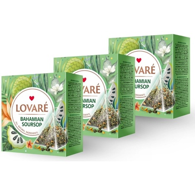 Lovare Čaj květinovo bylinná směs Bahamian Soursop 15 pyramidových sáčků x 2 g