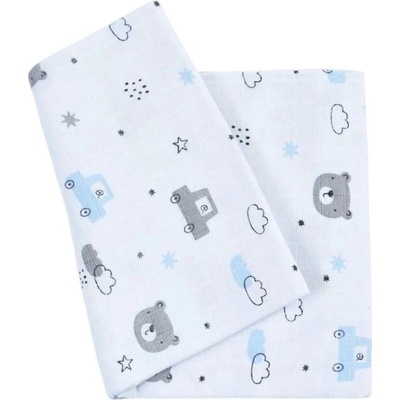 Prem Bavlnené plienkové osušky Terosa 61 autíčko 90x100