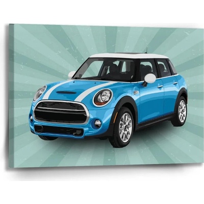 Sablio Obraz Mini sedan Zelené pozadie - 90x60 cm