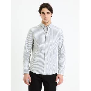 Celio Светлосива мъжка риза на райета Celio Caoxfordy Celio | Siv | МЪЖЕ | S