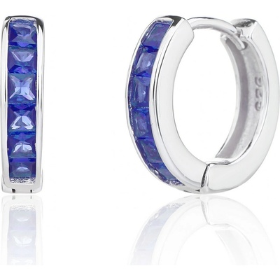 Jan Kos jewellery Stříbrné náušnice s modrým zirkonem MHT-74