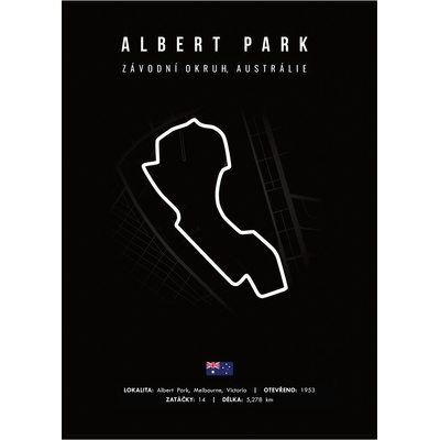 Jen tak z lásky Plakát Závodní okruhy Rozměr plakátu: 30 x 40 cm, Závodní okruh: Albert park, Barevná varianta: Černá