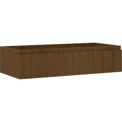 Rivel шкаф за баня за мивка 100 см, 1 чекмедже, оребрена, орех - 91A20-10023-1-BF86 (91A20-10023-1-BF86)