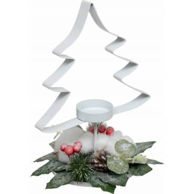 ATMOSPHERA Kovový svícen na čajové svíčky Christmas Tree, 25 cm