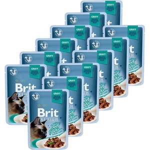 Brit Капсула BRIT Premium Cat Delicate Fillets in Gravy with Beef 12 x 85 г