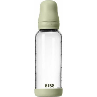 Bibs antikoliková sklenená fľaša so silikon cumlíkom Sage 240ml