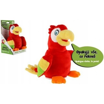 Teddies Plyšový papagáj Jarúšek opakujúce vety 18 cm