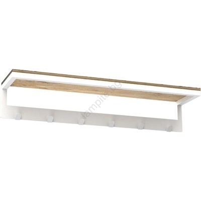 Luminex Стенна закачалка за кърпа с рафт 10х60 см бяла (lu9863)