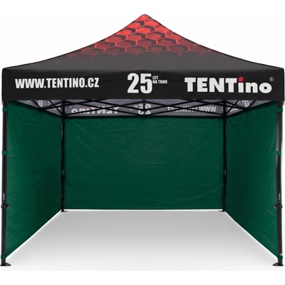 TENTino PROMO 3x3 m STEEL s potlačenou STRECHOU 9A - ZELENÁ, konstrukce + střecha TENTino + 4x boční strana