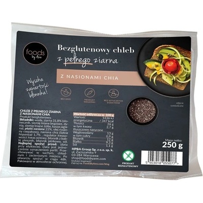 Foods By Ann Bezlepkový celozrnný chlieb s chia semienkami 250 g