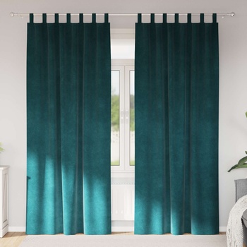 vidaXL Затъмняващи завеси 2 pcs Тъмен зелен 140 x 245 cm Кадифе (4107221)