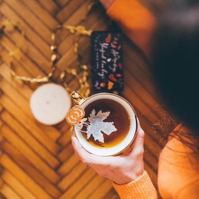 Tea Heritage Čaj rooibos s červeným pomečančem Maple Leaf oranžová barva papír textil 5 ks