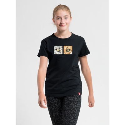 Dorotka dětské tričko černá s potiskem Pohled zvířete