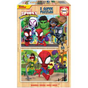 Educa 2x25 Spidey & His Amazing Friends Wood Puzzles (80-19289)