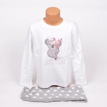 Image 1 of Детска пижама в бяло и сиво с коала и сърца