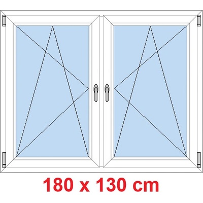 Soft Dvoukřídlé plastové okno 180x130 cm OS+OS se sloupkem Bílá