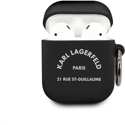KARL LAGERFELD Калъф Karl Lagerfeld Rue St Guillaume Silicone Case за Airpods 1/2 - Черен (3666339000745)