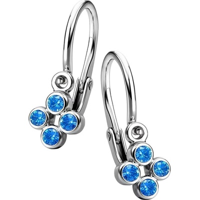 Zlaton Náušnice bílé zlato visací se zirkony 1.2cm 0.8g 000812701232