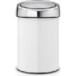 Brabantia Кошче за отпадъци Touch Bin с капак от стомана 3 л бяло (364488)