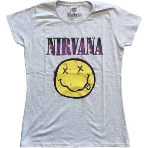 Nirvana Xerox Happy Face Pink Heather Grey L Дамски Риза (NIRVTS15LH03)