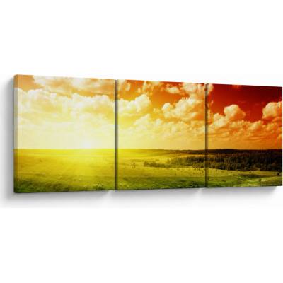 Obraz letní louky, třídílný 120x40 cm