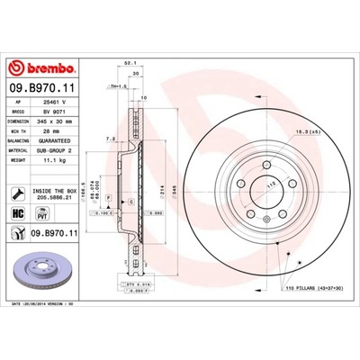 BREMBO Brzdový kotúč 09B97011