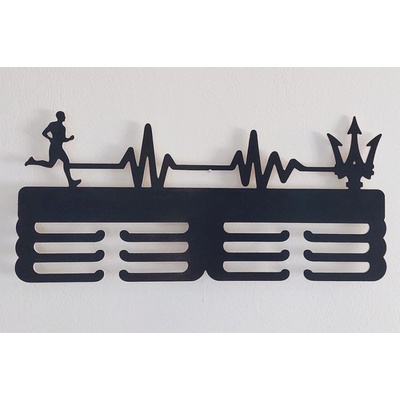 LYMFY | Dřevěný věšák na medaile malovaný 55cm BEH PULZ SYMBOL | přírodní dřevo – Zboží Dáma