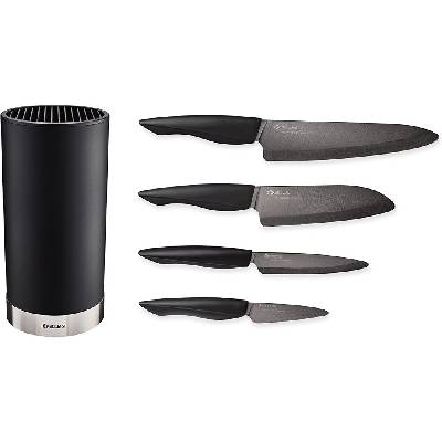 Комплект 4бр керамични ножове серия "SHIN" + блок за ножове (Kyocera KB-RD BK 4KN ZK)