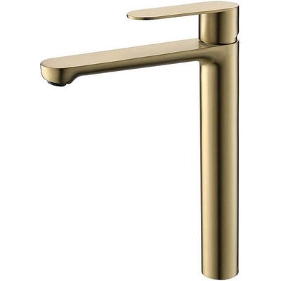 Inter Ceramic Стоящ смесител за умивалник Тренто ICF 111321 BRUSH GOLD, неръждаема стомана, мат злато, 30.4x21.6см (111321 BRUSH GOLD)