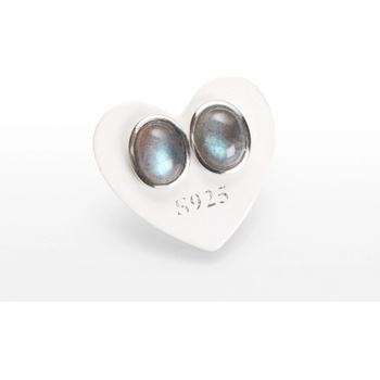 SVĚT KAMENŮ s.r.o. Stříbrné náušnice labradorit v objímce ovál 00250641