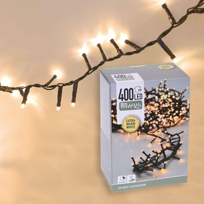 Светеща линия 400 LED 8 метра с таймер и димер, топло бяло Еxtra warm white, водоустойчива IP44