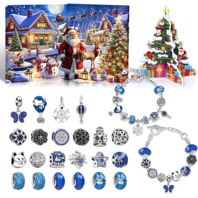 Goaduoynt VIANOČNÝ KALENDÁR ŠPERKY CHARMS DIY NA NÁRAMKY PRE DIEVČATKO