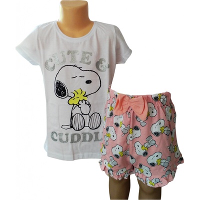 Dětské pyžamo Snoopy bílorůžové