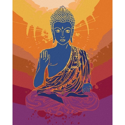 Zuty Malování podle čísel BUDDHA NA ORANŽOVÉM POZADÍ