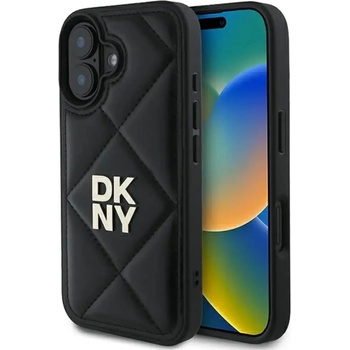 DKNY Калъф DKNY Quilted Stack Logo iPhone 16 - Черен (3666339333461)