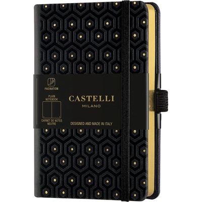 Castelli Бележник Castelli Copper & Gold - Honeycomb Gold, 9 x 14 cm, бели листове (0QC4NT-464)
