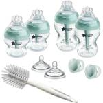 Tommee Tippee Комплект от 4 броя самостерилизиращи се бебешки шишета за хранене Tommee Tippee Advanced Anti-Colic+, 2 бр. биберони, 2 бр. залъгалки и четка за почистване на шишета