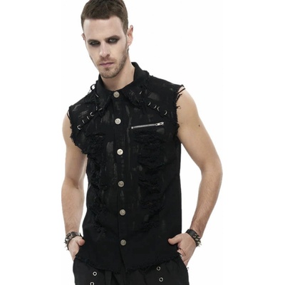 Devil Fashion košele Anemone distressed button Up punk