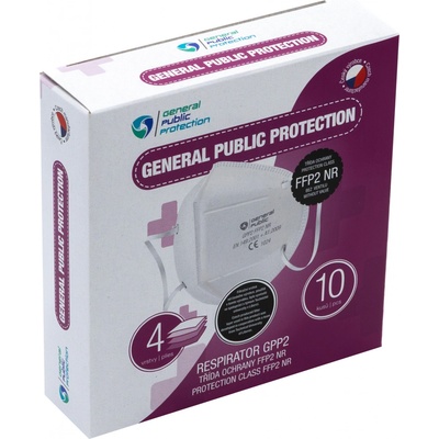 General Public Protection respirátor FFP2 bílý 10 ks – Zboží Dáma